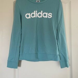 Adidas Women's Light Blue Crewneck Sweatshirt